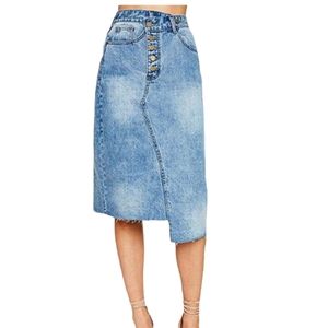 Hayden Asymmetrical Jean Skirt